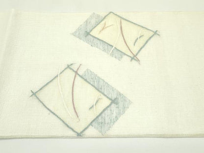 平和屋着物＊夏物 太鼓柄袋帯 すくい織 菱文様 正絹 逸品 CABG7448rv