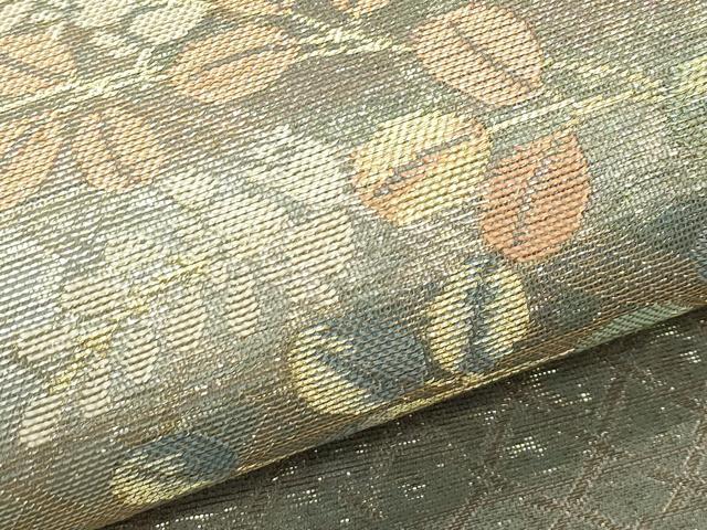 平和屋着物＊夏物 西陣 六通柄袋帯 舞蝶萩文 金銀糸 正絹 逸品 未使用 CABG7450rv
