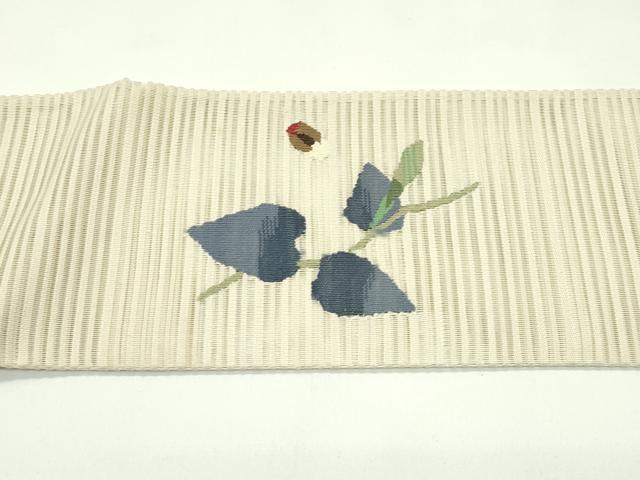 平和屋着物＊夏物　つけ帯　絽綴れ　朝顔　蛍　金糸　正絹　逸品　CABG7459rv