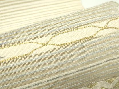 平和屋着物＊夏物　つけ帯　絽綴れ　霞文　金銀糸　正絹　逸品　CABG7460rv