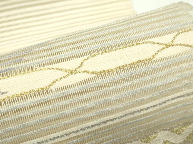 平和屋着物＊夏物　つけ帯　絽綴れ　霞文　金銀糸　正絹　逸品　CABG7460rv