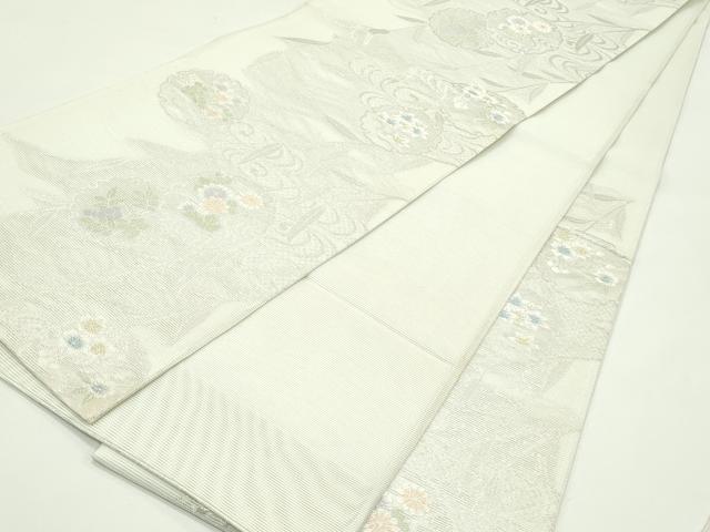 平和屋着物＊夏物 西陣 京都イシハラ謹製 六通柄袋帯 みなも 唐織 金銀糸 証紙付き 正絹 逸品 未使用 CABG7472rv