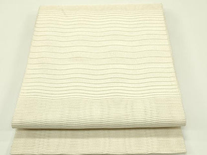 平和屋着物＊夏物　八寸名古屋帯　絽綴れ　よろけ縞　銀糸　正絹　逸品　CABG7477rv