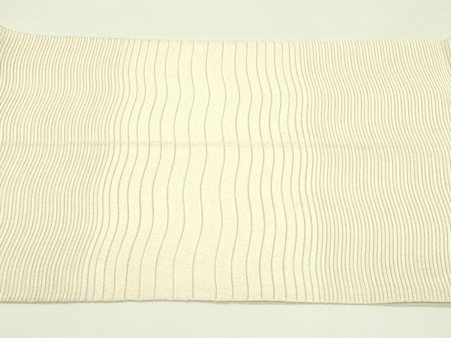 平和屋着物＊夏物　八寸名古屋帯　絽綴れ　よろけ縞　銀糸　正絹　逸品　CABG7477rv