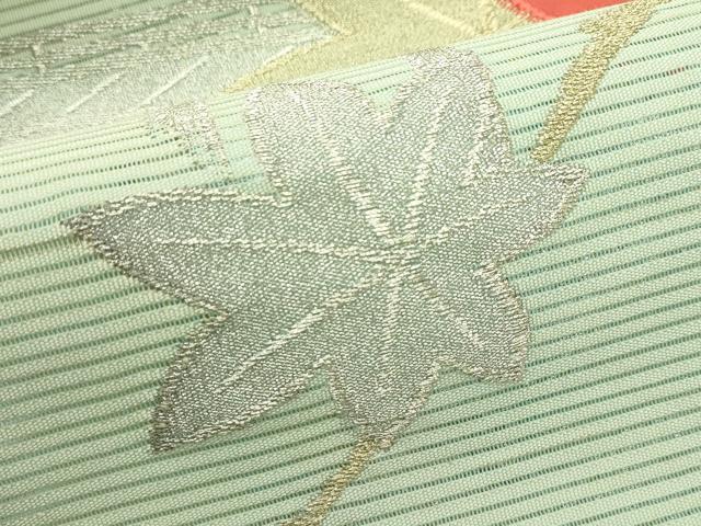 平和屋着物＊夏物　八寸名古屋帯　絽綴れ　渡り橋楓文　金銀糸　CABG7481rv