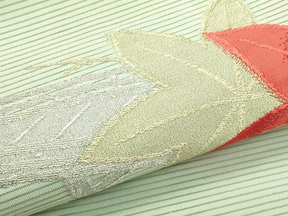 平和屋着物＊夏物　八寸名古屋帯　絽綴れ　渡り橋楓文　金銀糸　CABG7481rv