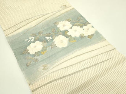 平和屋着物＊夏物　八寸名古屋帯　絽綴れ　草花文　正絹　逸品　CABG7482rv