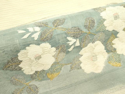平和屋着物＊夏物　八寸名古屋帯　絽綴れ　草花文　正絹　逸品　CABG7482rv