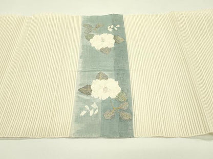 平和屋着物＊夏物　八寸名古屋帯　絽綴れ　草花文　正絹　逸品　CABG7482rv