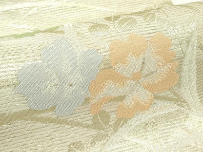 平和屋着物＊夏物 六通柄袋帯 草花文 金銀糸 正絹 逸品 CABG7490rv