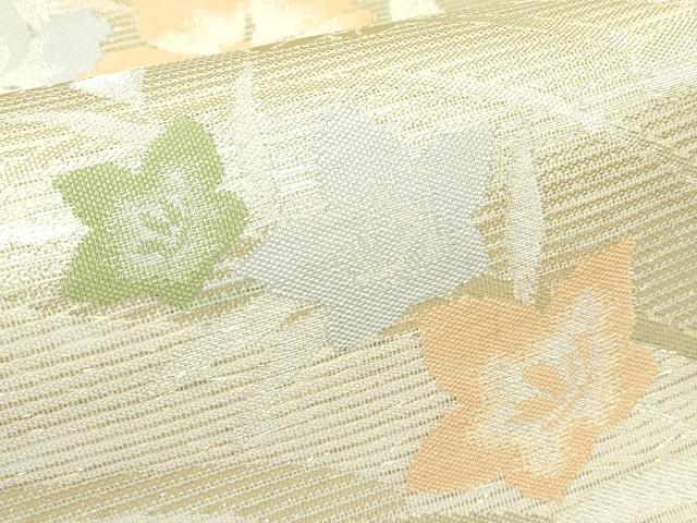 平和屋着物＊夏物 六通柄袋帯 草花文 金銀糸 正絹 逸品 CABG7490rv