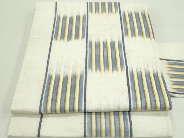 平和屋着物＊夏物　全通柄　九寸名古屋帯　市松間道　麻　逸品　CABG7492rv