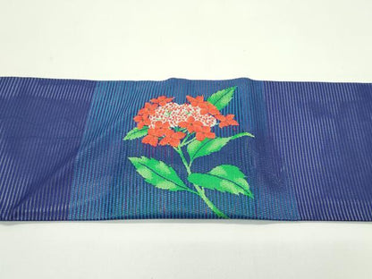 平和屋着物＊夏物　九寸名古屋帯　絽綴れ　紫陽花　金銀糸　正絹　逸品　CABG7493rv