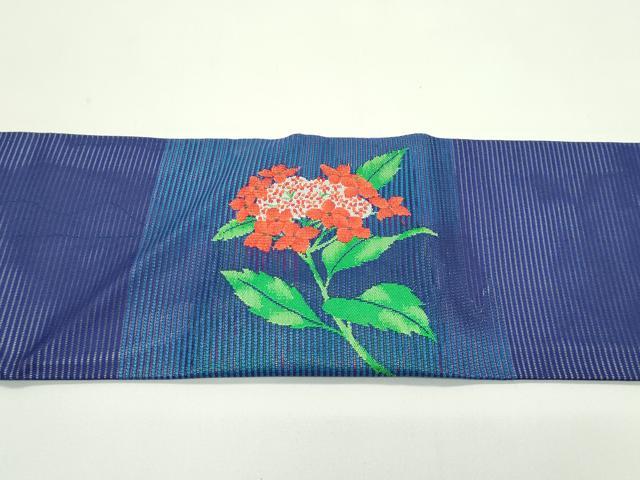 平和屋着物＊夏物　九寸名古屋帯　絽綴れ　紫陽花　金銀糸　正絹　逸品　CABG7493rv