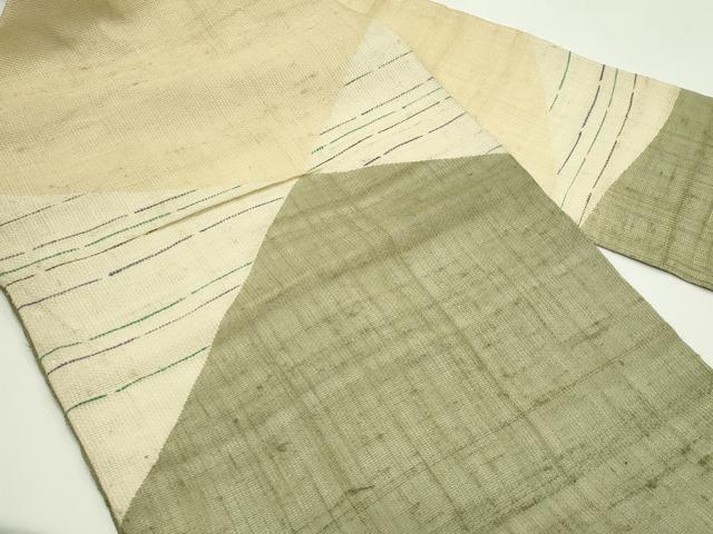 平和屋着物＊夏物　九寸名古屋帯　紬地　霞文　正絹　逸品　CABG7498rv
