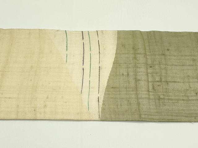 平和屋着物＊夏物　九寸名古屋帯　紬地　霞文　正絹　逸品　CABG7498rv