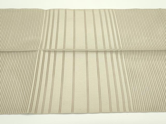 平和屋着物＊夏物　八寸名古屋帯　絽綴れ　横段文　空五倍子色　正絹　逸品　CABG7503rv