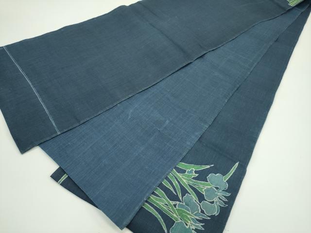 平和屋着物＊夏物 太鼓柄袋帯 ろうけつ染め 杜若 麻 CABG7515rv