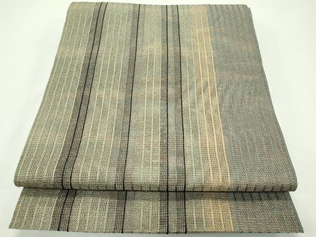 平和屋着物＊夏物　八寸名古屋帯　間道　金糸　正絹　逸品　CABG7523rv