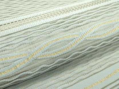 平和屋着物＊夏物　八寸名古屋帯　絽綴れ　横段文　金糸　正絹　逸品　CABG7524rv