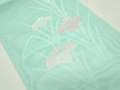 平和屋着物＊夏物　八寸名古屋帯　杜若　CABG7526rv
