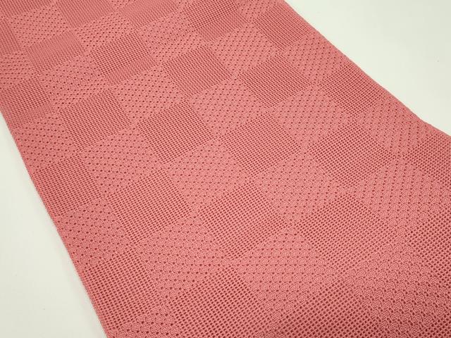 平和屋着物＊夏物　八寸名古屋帯　市松文様　甚三紅色　CABG7527rv