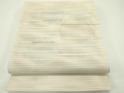 平和屋着物＊夏物　八寸名古屋帯　絽綴れ　横段丸文　金銀糸　正絹　逸品　CABG7528rv