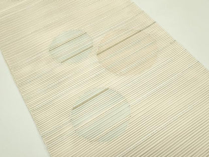 平和屋着物＊夏物　八寸名古屋帯　絽綴れ　横段丸文　金銀糸　正絹　逸品　CABG7528rv