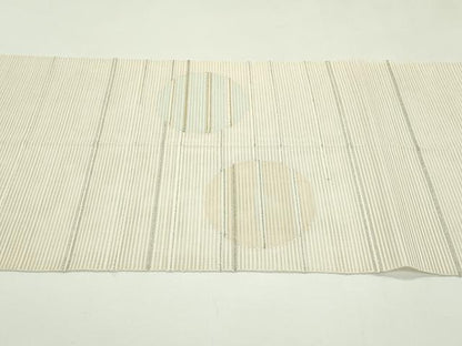 平和屋着物＊夏物　八寸名古屋帯　絽綴れ　横段丸文　金銀糸　正絹　逸品　CABG7528rv