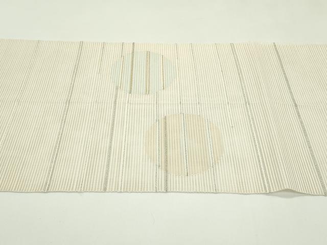 平和屋着物＊夏物　八寸名古屋帯　絽綴れ　横段丸文　金銀糸　正絹　逸品　CABG7528rv