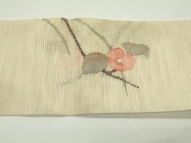 平和屋着物＊夏物　八寸名古屋帯　枝花文　正絹　逸品　CABG7529rv
