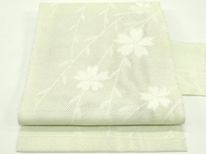 平和屋着物＊夏物　八寸名古屋帯　枝花文　CABG7531rv