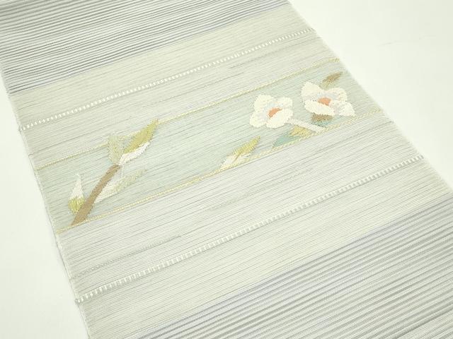平和屋着物＊夏物　八寸名古屋帯　枝花文　金銀糸　正絹　逸品　CABG7534rv