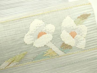 平和屋着物＊夏物　八寸名古屋帯　枝花文　金銀糸　正絹　逸品　CABG7534rv