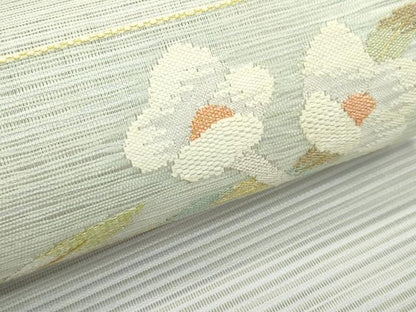 平和屋着物＊夏物　八寸名古屋帯　枝花文　金銀糸　正絹　逸品　CABG7534rv