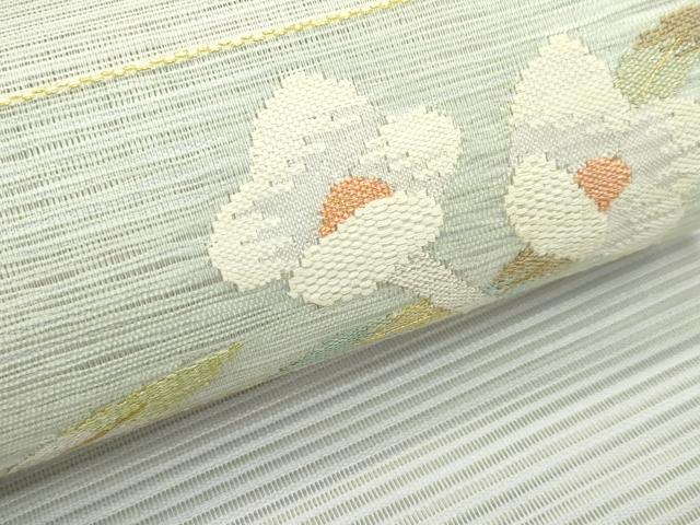 平和屋着物＊夏物　八寸名古屋帯　枝花文　金銀糸　正絹　逸品　CABG7534rv