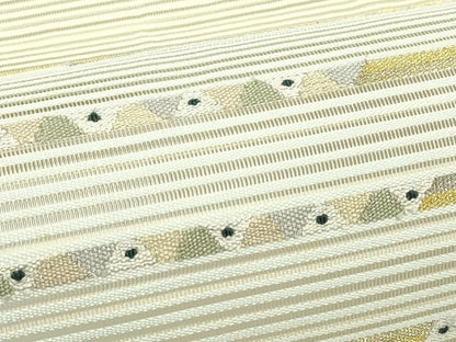 平和屋着物＊夏物　八寸名古屋帯　絽綴れ　横段文　金銀糸　正絹　逸品　CABG7535rv