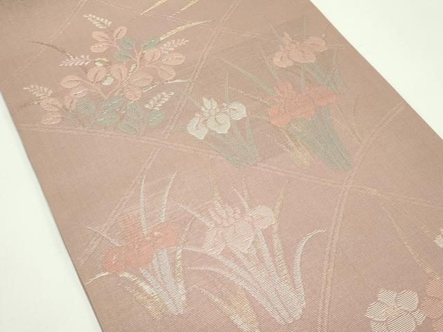 平和屋着物＊夏物 六通柄袋帯 秋草文 金糸 正絹 逸品 CABG7539rv