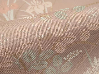 平和屋着物＊夏物 六通柄袋帯 秋草文 金糸 正絹 逸品 CABG7539rv
