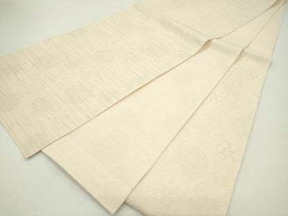 平和屋着物＊夏物 六通柄袋帯 草花文 銀糸 正絹 逸品 CABG7542rv