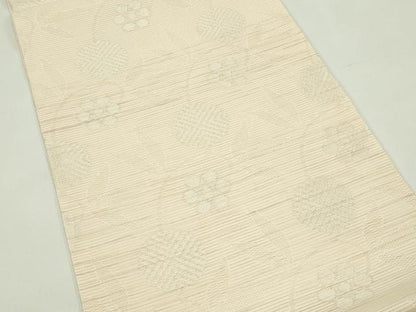 平和屋着物＊夏物 六通柄袋帯 草花文 銀糸 正絹 逸品 CABG7542rv