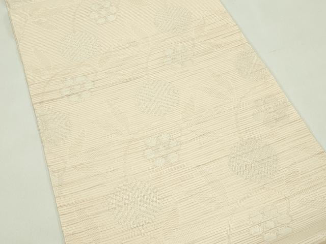 平和屋着物＊夏物 六通柄袋帯 草花文 銀糸 正絹 逸品 CABG7542rv