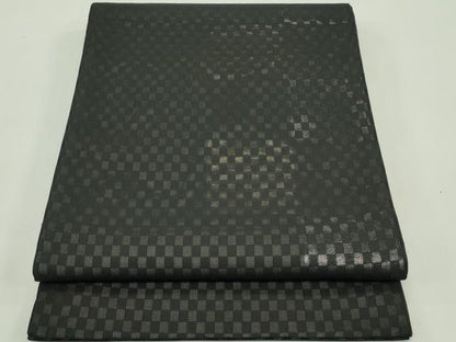 平和屋着物＊夏物 太鼓柄袋帯 市松文様 金銀糸 正絹 逸品 CABG7544rv