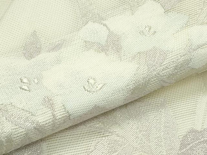 平和屋着物＊夏物　九寸名古屋帯　菊　銀糸　正絹　逸品　CABG7546rv