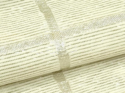 平和屋着物＊夏物　九寸名古屋帯　格子柄　金銀糸　正絹　逸品　CABG7548rv