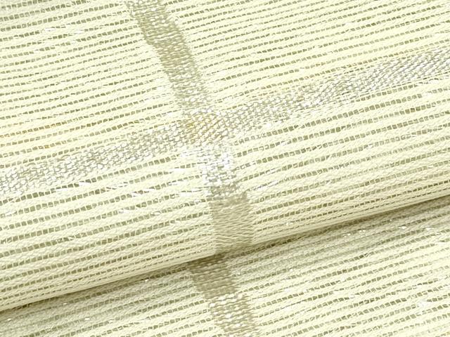 平和屋着物＊夏物　九寸名古屋帯　格子柄　金銀糸　正絹　逸品　CABG7548rv