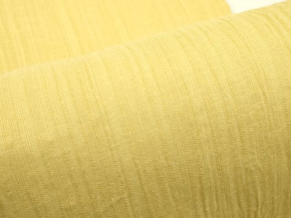 平和屋着物＊夏物　両面　半幅帯　花葉色　鳥の子色　綿麻　逸品　CABG7550rv