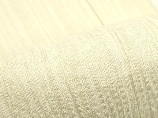 平和屋着物＊夏物　両面　半幅帯　花葉色　鳥の子色　綿麻　逸品　CABG7550rv