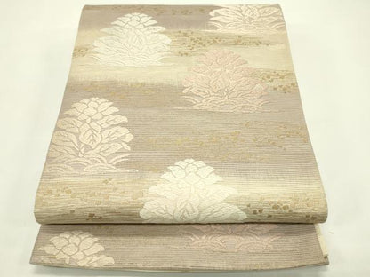 平和屋着物＊夏物 六通柄袋帯 唐織 箔散らし草花文 金糸 正絹 逸品 CABG7568rv