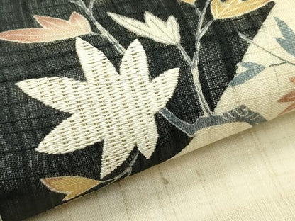 平和屋着物＊夏物 太鼓柄 京袋帯 紬地 駒刺繍 松竹梅風景文 金糸 正絹 逸品 CABG7570rv